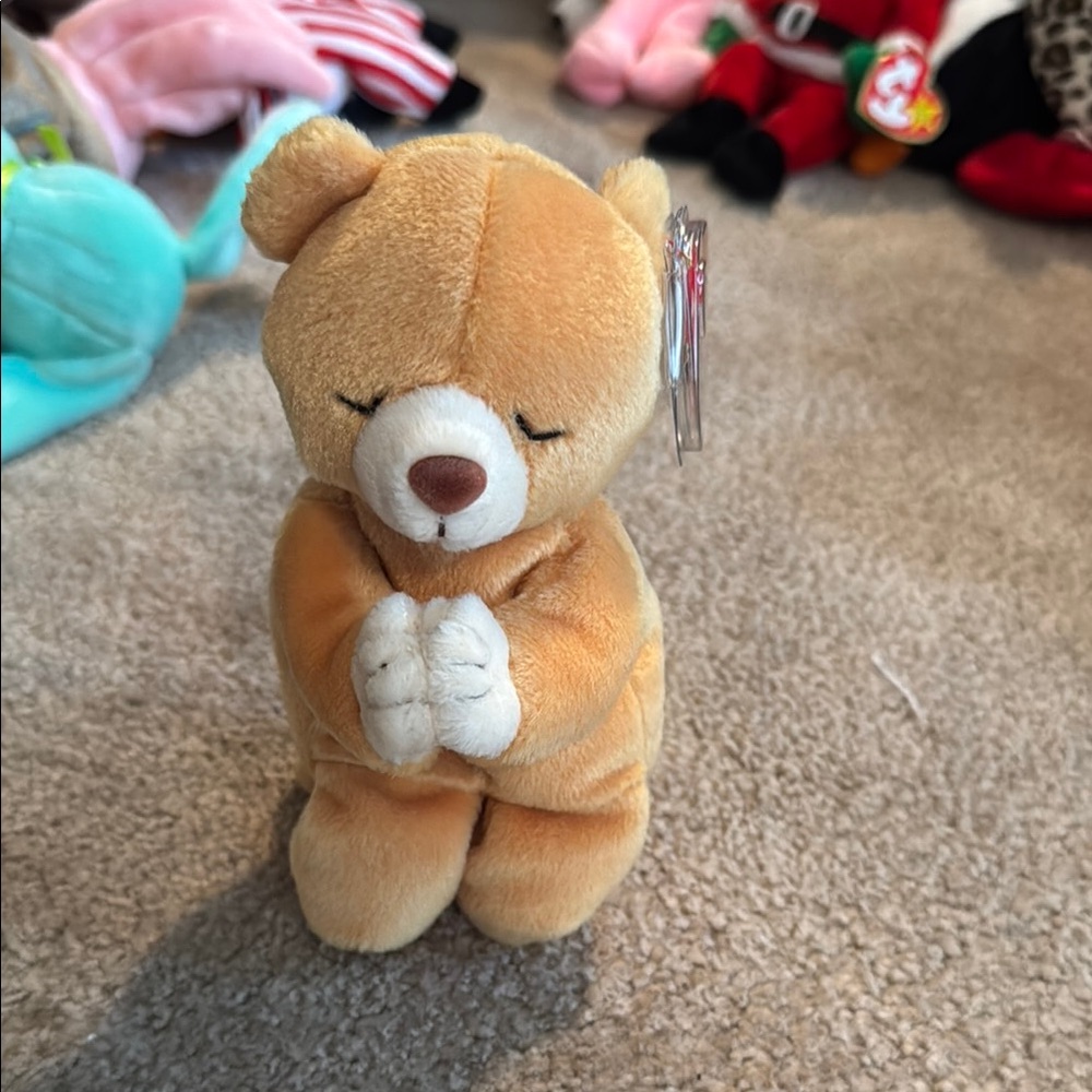Cuddly Tan Teddy Bear Beanie Baby Toy
